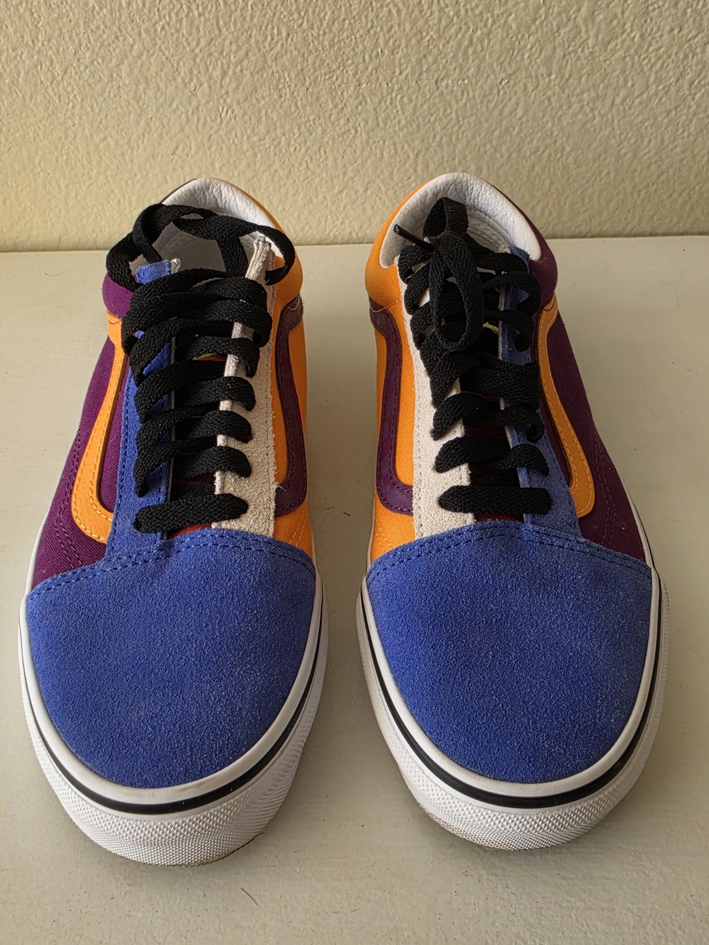 Vans Men's Colorblock Low-Top Sneakers in Blue/Orange/Purple/Black